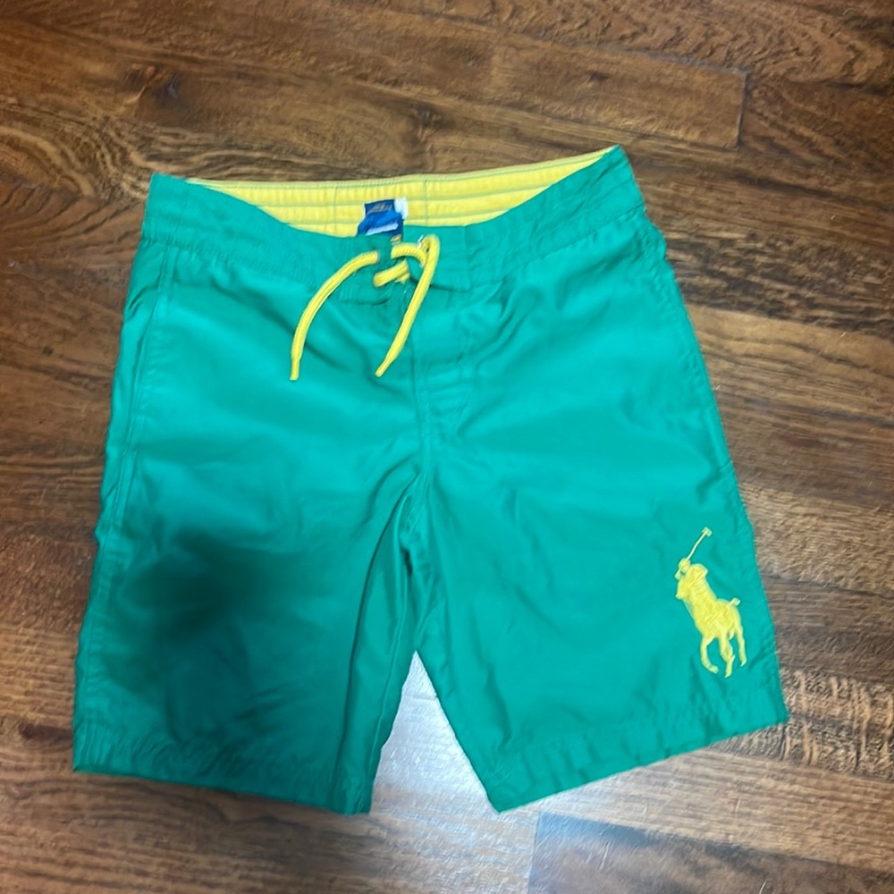 Polo youth small Kelly green swim trunks